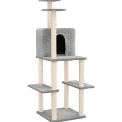 Maison Exclusive - Arbre à chat avec griffoirs en sisal gris clair 144,5 cm Clearance