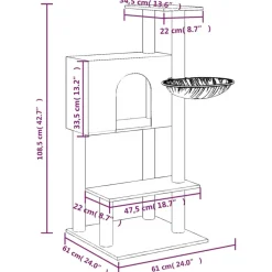 Maison Exclusive - Arbre à chat avec griffoirs en sisal gris clair 108,5 cm
