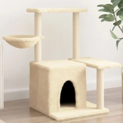Maison Exclusive Arbres À Chat Et Jouets | - Arbre à chat avec griffoirs en sisal crème 83 cm