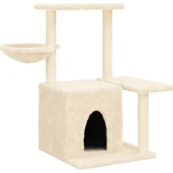 Maison Exclusive Arbres À Chat Et Jouets | - Arbre à chat avec griffoirs en sisal crème 83 cm