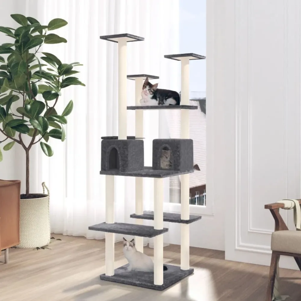 Maison Exclusive Arbres À Chat Et Jouets | - Arbre à chat avec griffoirs en sisal gris clair 154 cm