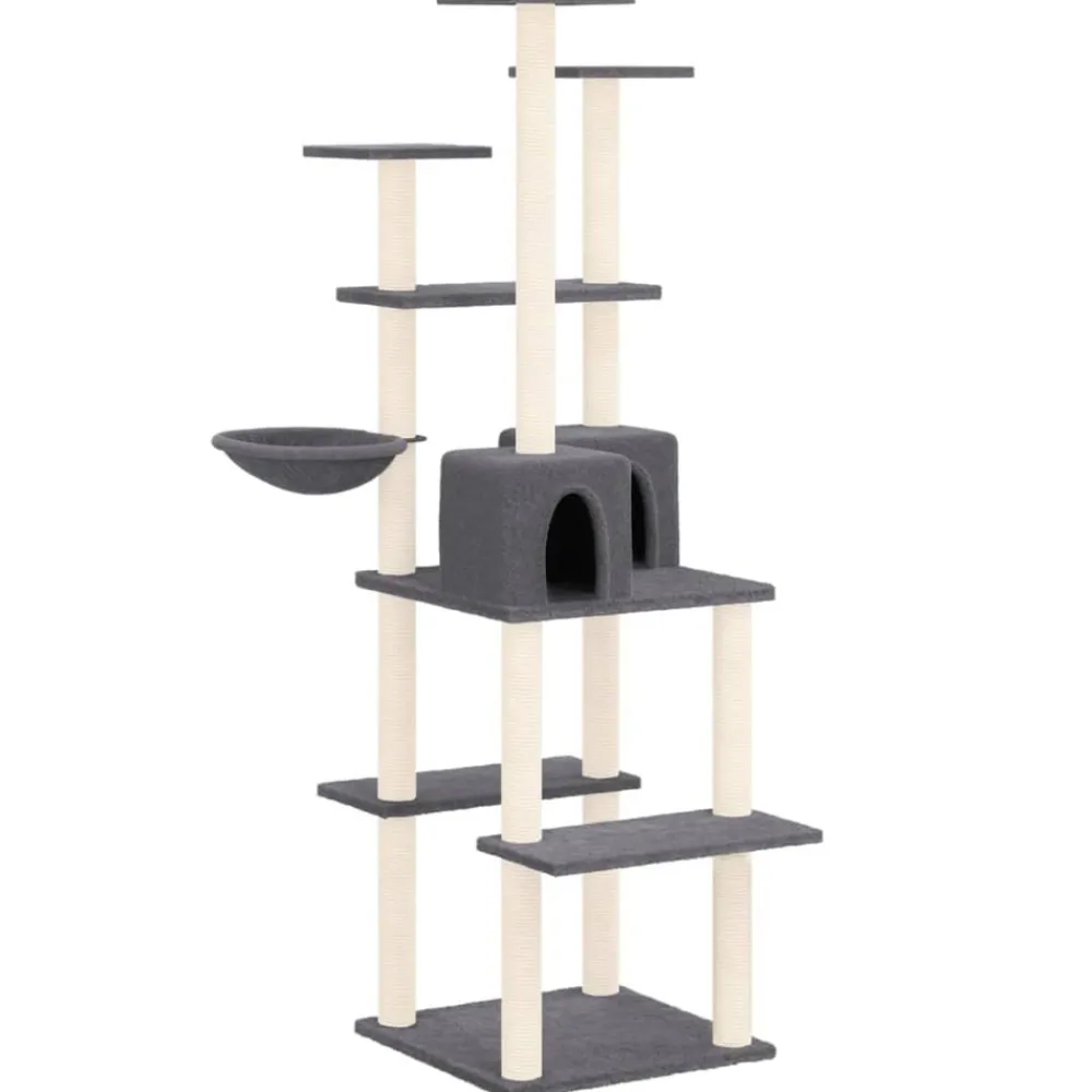 Maison Exclusive Arbres À Chat Et Jouets | - Arbre à chat avec griffoirs en sisal gris clair 154 cm
