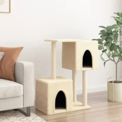 Maison Exclusive Arbres À Chat Et Jouets | - Arbre à chat avec griffoirs en sisal crème 82 cm