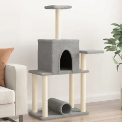 Maison Exclusive Arbres À Chat Et Jouets | - Arbre à chat avec griffoirs en sisal gris clair 122 cm