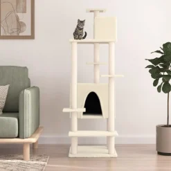 Maison Exclusive - Arbre à chat avec griffoirs en sisal crème 154 cm Discount
