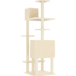 Maison Exclusive Arbres À Chat Et Jouets | - Arbre à chat avec griffoirs en sisal crème 82 cm
