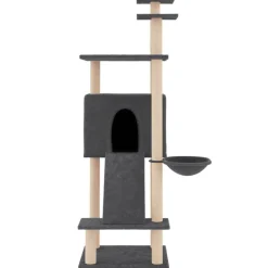 Maison Exclusive - Arbre à chat avec griffoirs en sisal gris foncé 153 cm New
