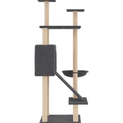 Maison Exclusive - Arbre à chat avec griffoirs en sisal gris foncé 153 cm New