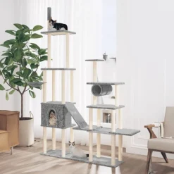 Maison Exclusive - Arbre à chat avec griffoirs en sisal gris clair 279 cm Hot