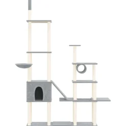 Maison Exclusive Arbres À Chat Et Jouets | - Arbre à chat avec griffoirs en sisal crème 96,5 cm