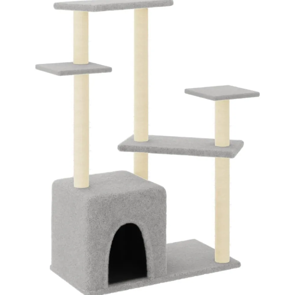 Maison Exclusive Arbres À Chat Et Jouets | - Arbre à chat avec griffoirs en sisal gris clair 123 cm
