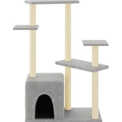 Maison Exclusive Arbres À Chat Et Jouets | - Arbre à chat avec griffoirs en sisal gris clair 123 cm