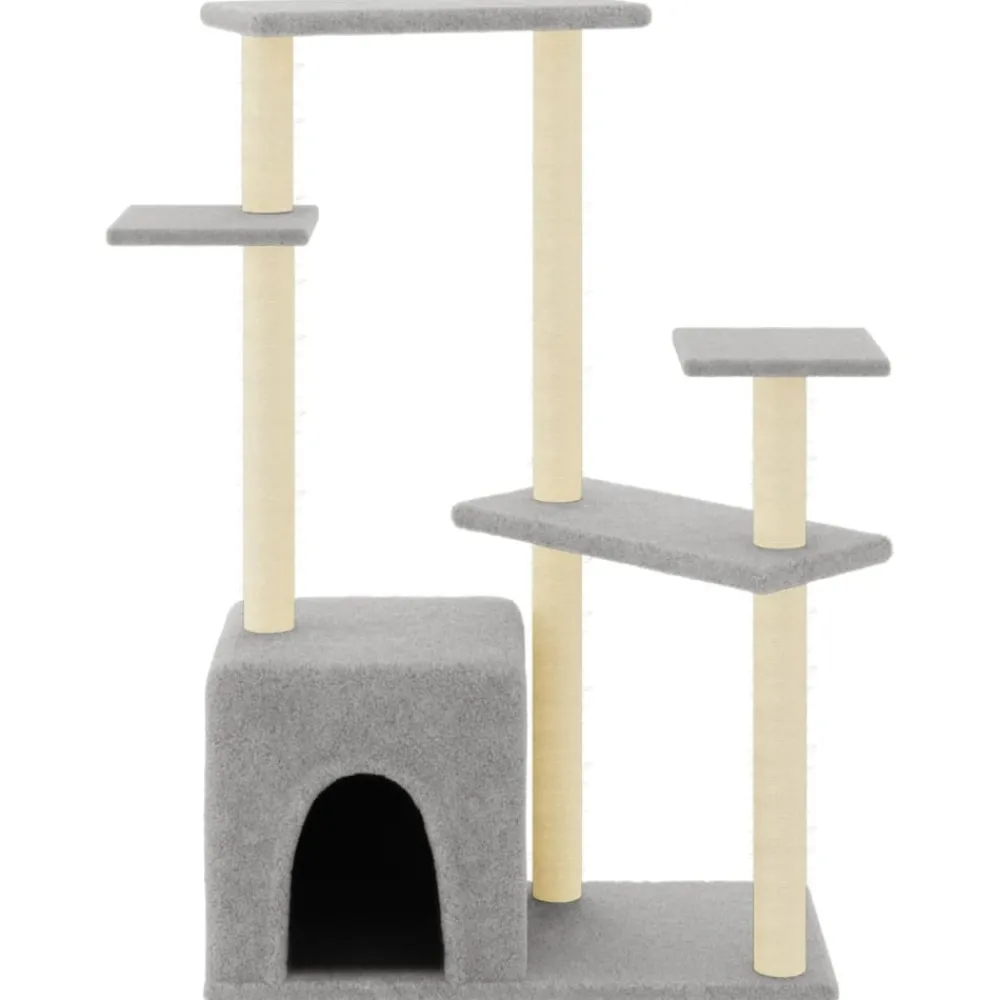Maison Exclusive Arbres À Chat Et Jouets | - Arbre à chat avec griffoirs en sisal gris clair 123 cm