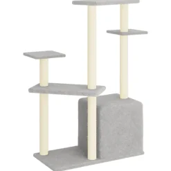 Maison Exclusive Arbres À Chat Et Jouets | - Arbre à chat avec griffoirs en sisal gris clair 123 cm