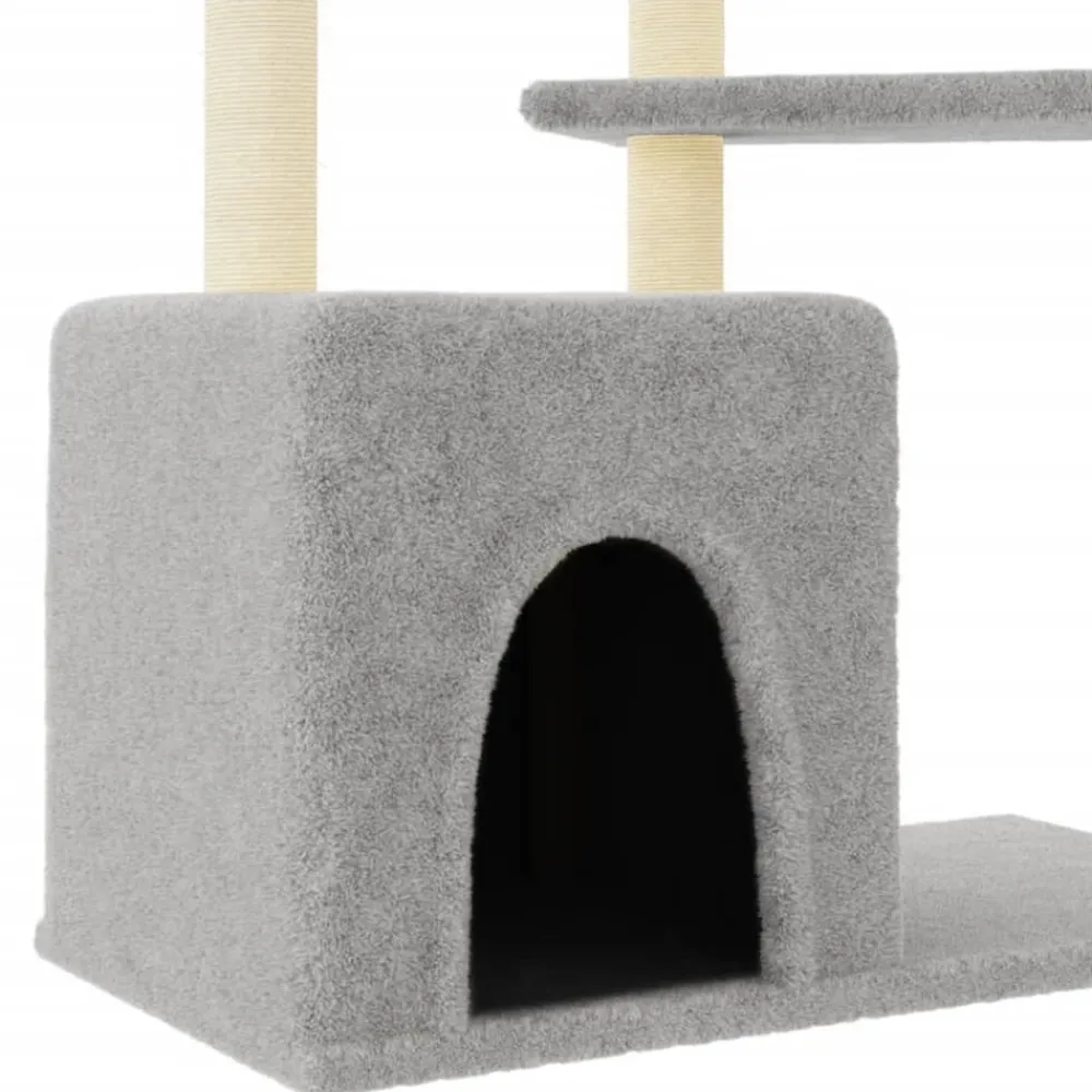 Maison Exclusive Arbres À Chat Et Jouets | - Arbre à chat avec griffoirs en sisal gris clair 123 cm