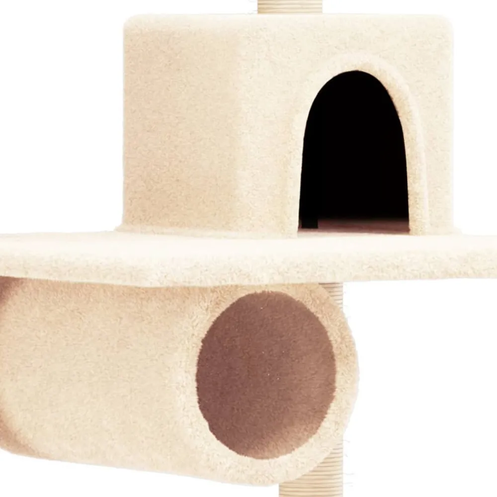 Maison Exclusive Arbres À Chat Et Jouets | - Arbre à chat avec griffoirs en sisal crème 168 cm