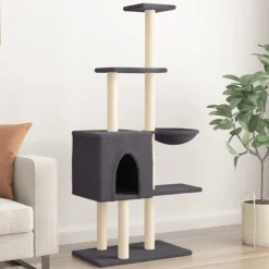 Maison Exclusive Arbres À Chat Et Jouets | - Arbre à chat avec griffoirs en sisal gris foncé 167 cm