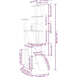 Maison Exclusive Arbres À Chat Et Jouets | - Arbre à chat avec griffoirs en sisal gris foncé 190 cm