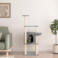 Maison Exclusive - Arbre à chat avec griffoirs en sisal gris clair 132 cm New