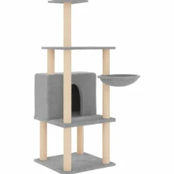 Maison Exclusive - Arbre à chat avec griffoirs en sisal gris clair 132 cm New