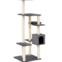 Maison Exclusive - Arbre à chat avec griffoirs en sisal gris foncé 142 cm Best