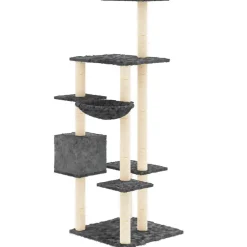 Maison Exclusive - Arbre à chat avec griffoirs en sisal gris foncé 142 cm Best