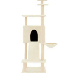 Maison Exclusive Arbres À Chat Et Jouets | - Arbre à chat avec griffoirs en sisal crème 133 cm