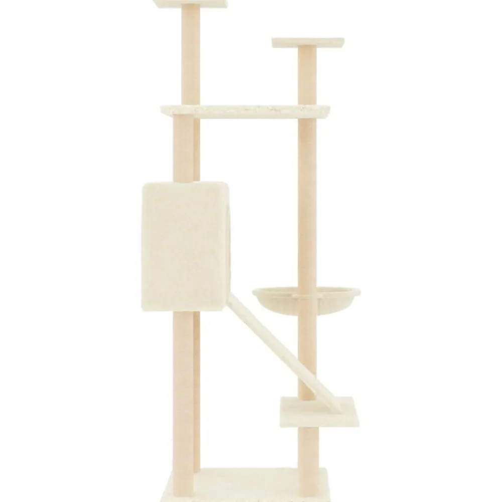 Maison Exclusive Arbres À Chat Et Jouets | - Arbre à chat avec griffoirs en sisal crème 133 cm