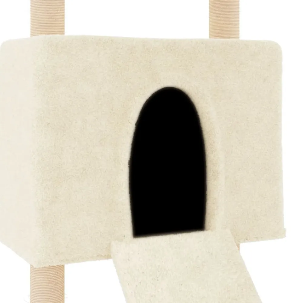 Maison Exclusive Arbres À Chat Et Jouets | - Arbre à chat avec griffoirs en sisal crème 133 cm