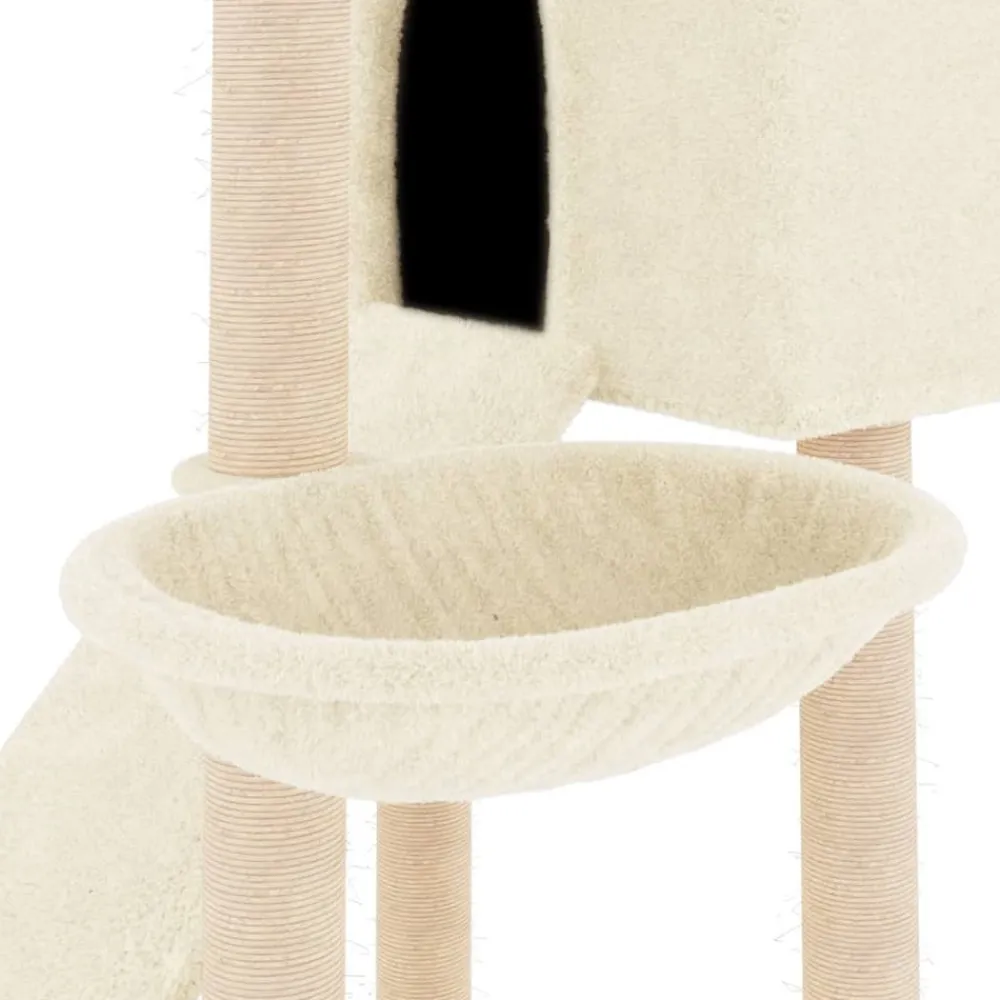 Maison Exclusive Arbres À Chat Et Jouets | - Arbre à chat avec griffoirs en sisal crème 133 cm