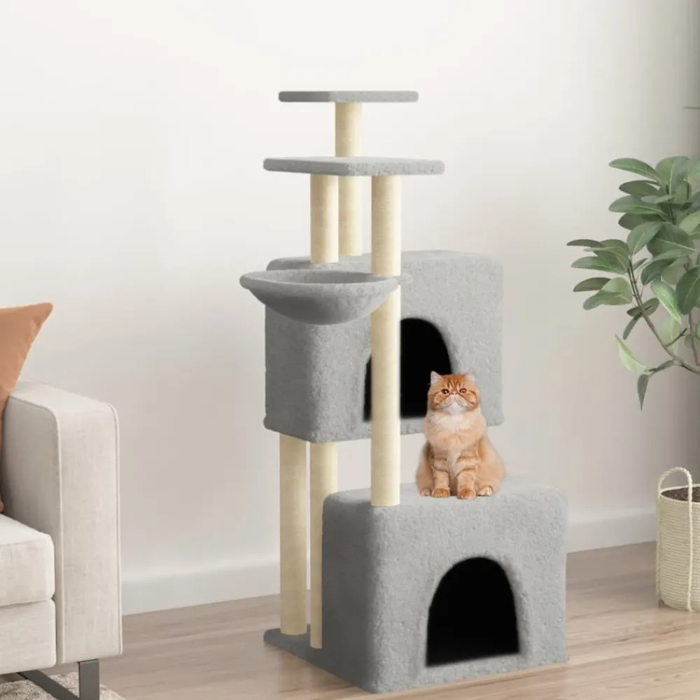 Maison Exclusive Arbres À Chat Et Jouets | - Arbre à chat avec griffoirs en sisal gris clair 122 cm