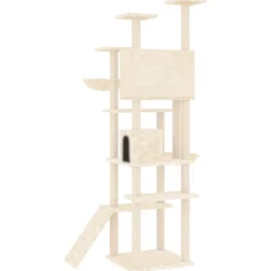 Maison Exclusive Arbres À Chat Et Jouets | - Arbre à chat avec griffoirs en sisal crème 119 cm