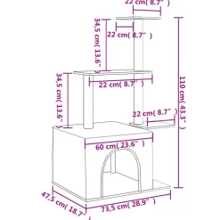 Maison Exclusive Arbres À Chat Et Jouets | - Arbre à chat avec griffoirs en sisal gris clair 110 cm