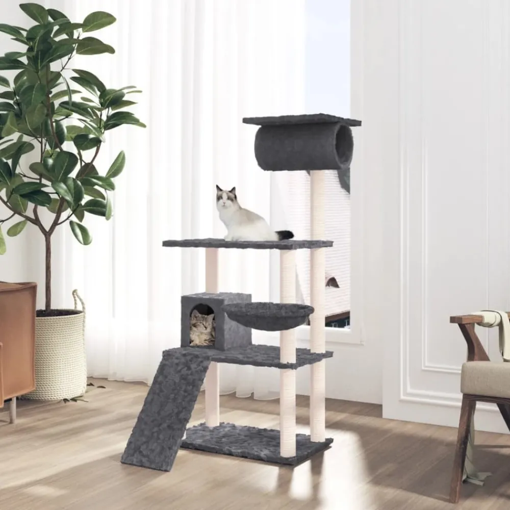 Maison Exclusive Arbres À Chat Et Jouets | - Arbre à chat avec griffoirs en sisal gris clair 154 cm