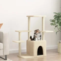 Maison Exclusive - Arbre à chat avec griffoirs en sisal crème 97,5 cm Outlet