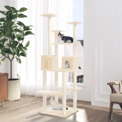 Maison Exclusive - Arbre à chat avec griffoirs en sisal crème 167 cm Clearance