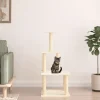 Maison Exclusive Arbres À Chat Et Jouets | - Arbre à chat avec griffoirs en sisal crème 111 cm
