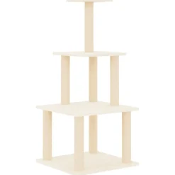 Maison Exclusive Arbres À Chat Et Jouets | - Arbre à chat avec griffoirs en sisal crème 111 cm