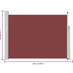 Maison Exclusive Parasols, Voiles D’Ombrage | - Auvent latéral rétractable de patio 120x500 cm marron