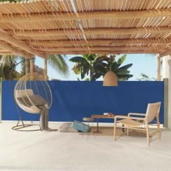 Maison Exclusive - Auvent latéral rétractable de patio 140x600 cm bleu New