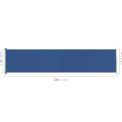 Maison Exclusive - Auvent latéral rétractable de patio 140x600 cm bleu New