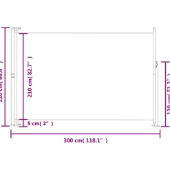 Maison Exclusive Parasols, Voiles D’Ombrage | - Auvent latéral rétractable de patio 220x300 cm rouge