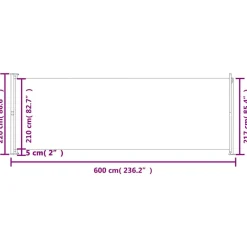 Maison Exclusive Parasols, Voiles D’Ombrage | - Auvent latéral rétractable de patio 60x300 cm gris