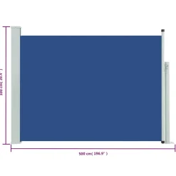 Maison Exclusive Parasols, Voiles D’Ombrage | - Auvent latéral rétractable de patio 120x500 cm bleu