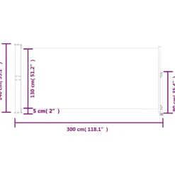 Maison Exclusive Parasols, Voiles D’Ombrage | - Auvent latéral rétractable de patio 220x600 cm gris