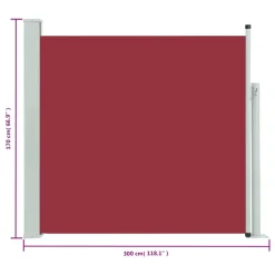 Maison Exclusive - Auvent latéral rétractable de patio 170x300 cm rouge Sale