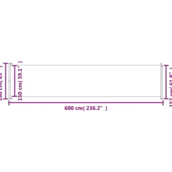 Maison Exclusive - Auvent latéral rétractable de patio 160x600 cm rouge Outlet