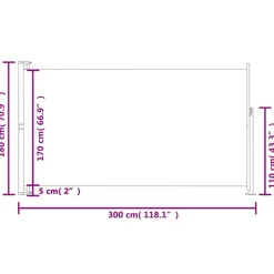 Maison Exclusive - Auvent latéral rétractable de patio 180x300 cm crème Clearance