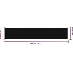 Maison Exclusive Parasols, Voiles D’Ombrage | - Auvent latéral rétractable de patio 117x600 cm noir