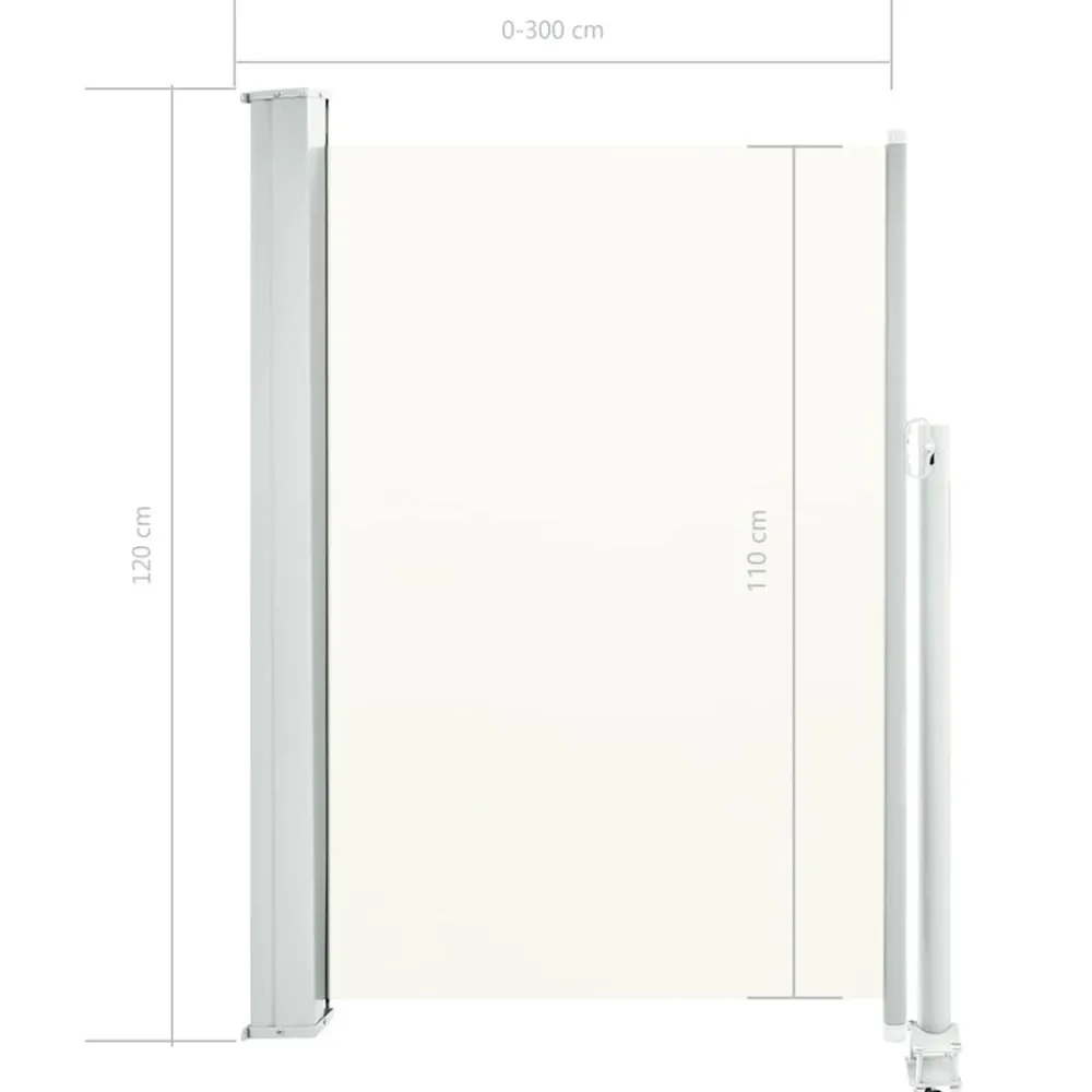 Maison Exclusive - Auvent latéral rétractable de patio 120 x 300 cm blanc cassé New